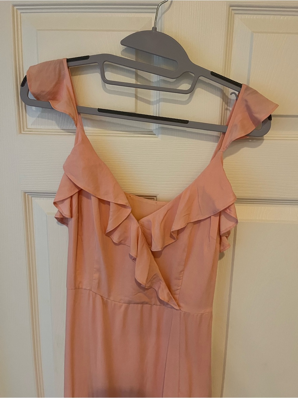 PAIGE Ruffle Maxi Dress Barbiecore Flowy Wrap Coquette Resort XS - Picture 3 of 14